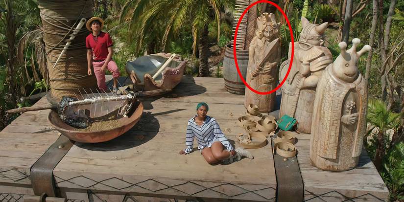 Estátua de Nika na segunda temporada de One Piece.