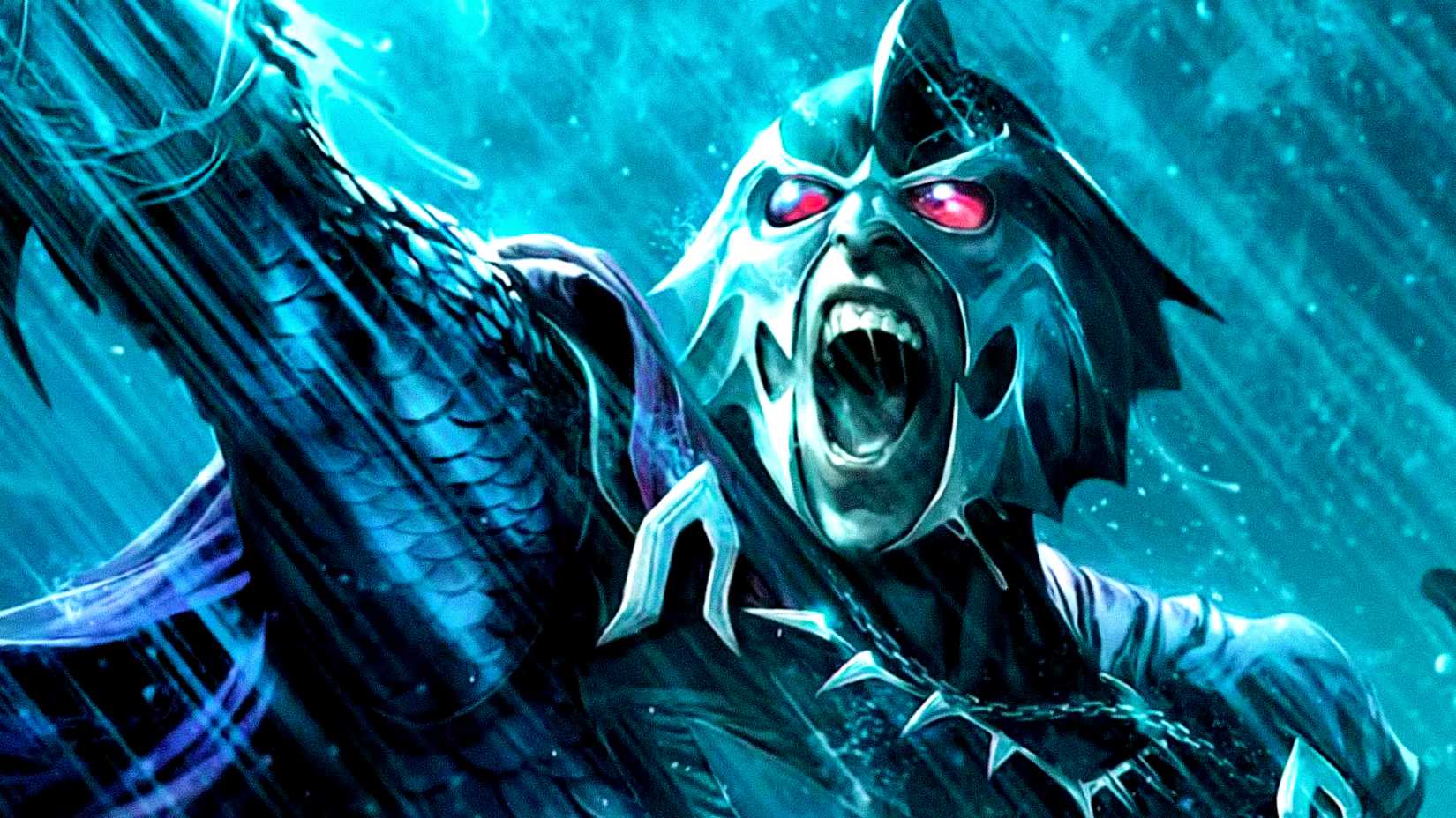 Ocean Master screams as he raises his trident in DC Comics