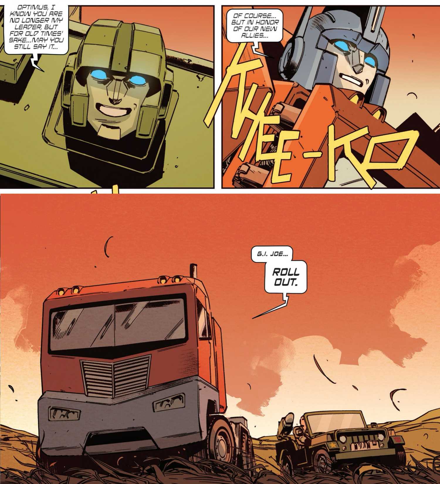 Optimus Prime Says GI Joe Roll Out in GI Joe #20