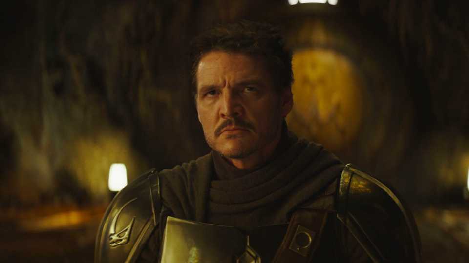 Pedro Pascal as Din Djarin in The Mandalorian and Grogu