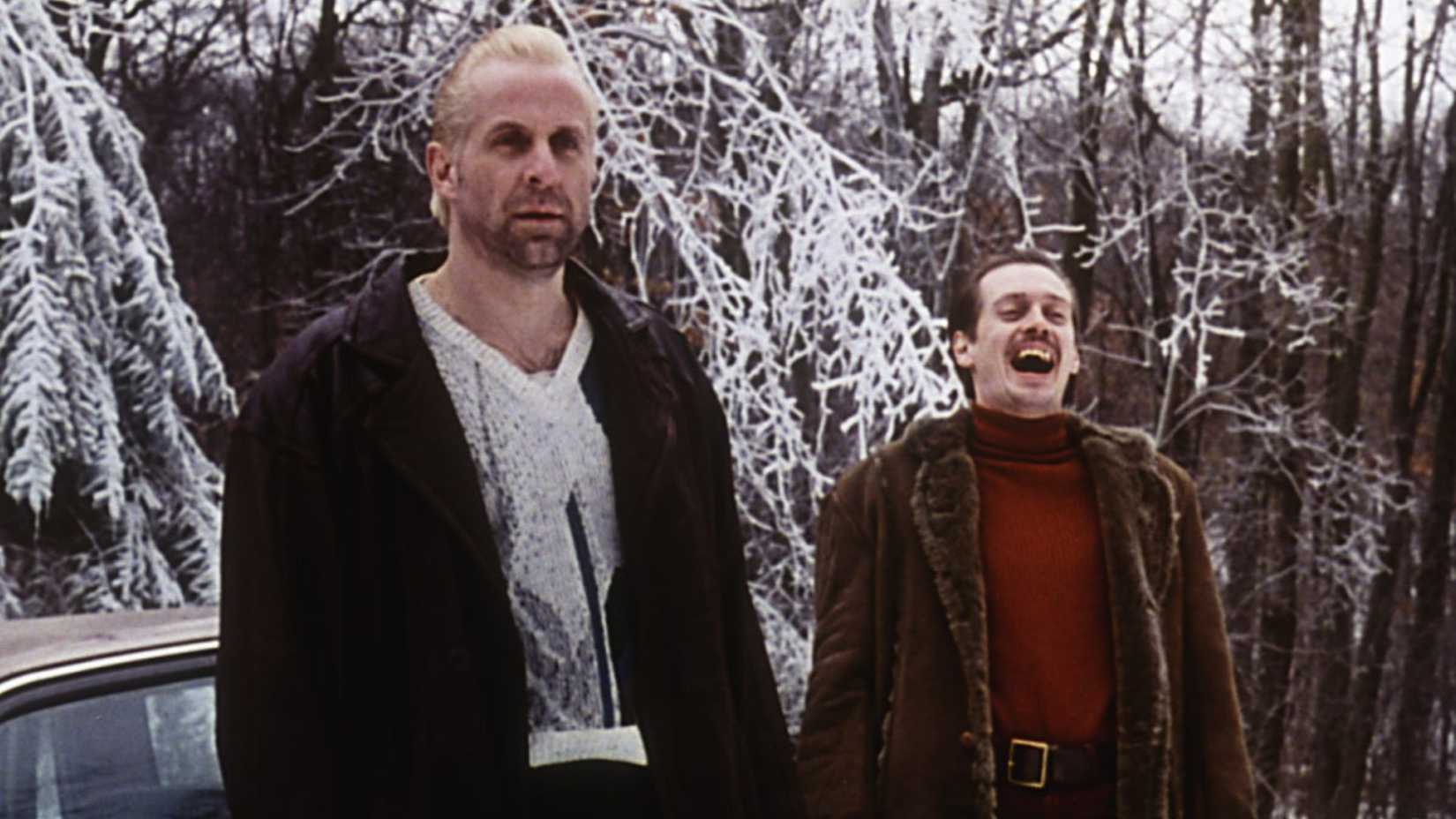 Peter Stormare as Gaear Grimsrud and Steve Buscemi as Carl Showalter in Fargo