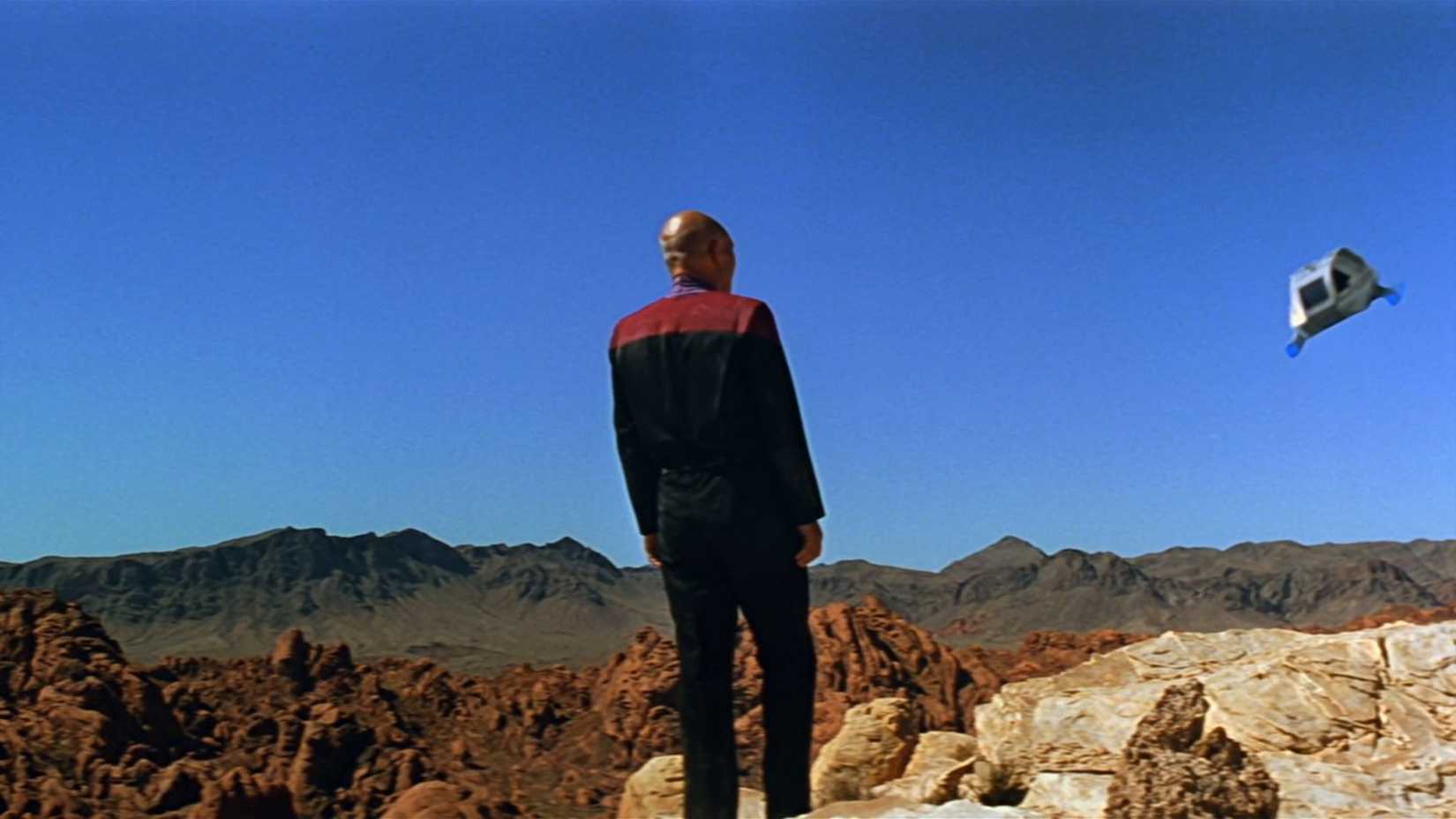 picard waits for shuttle on veridian iii
