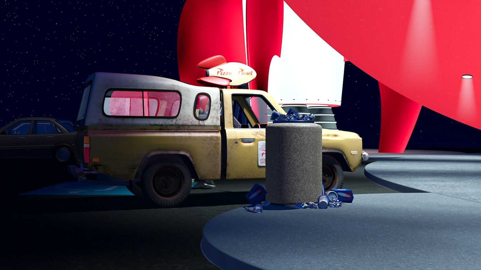 Caminhão da Pizza Planet em Toy Story