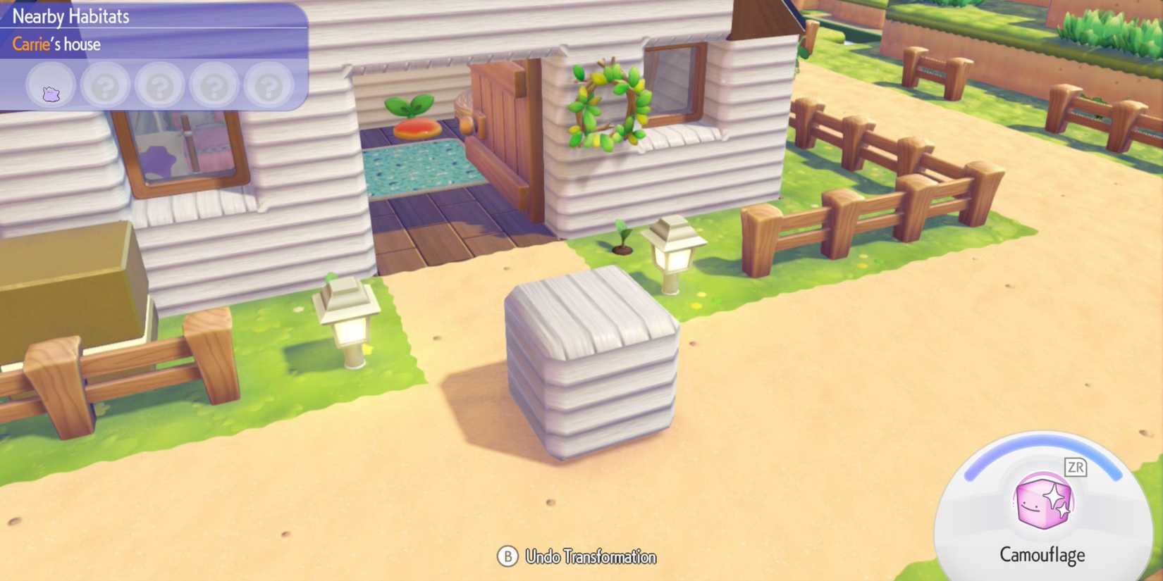 Pokemon Pokopia Camouflage transformation