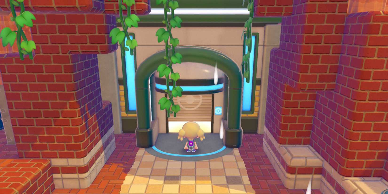 Pokemon Pokopia player opening a gate to another area