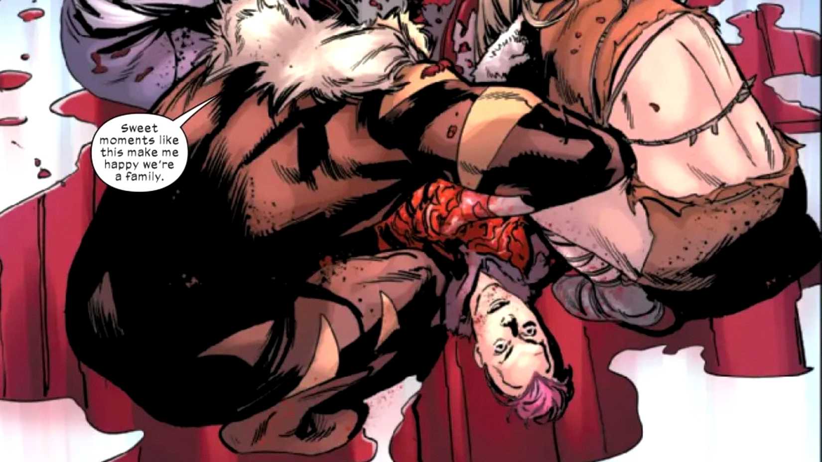 Quentin Quire lies dead after Sabretooth's attack