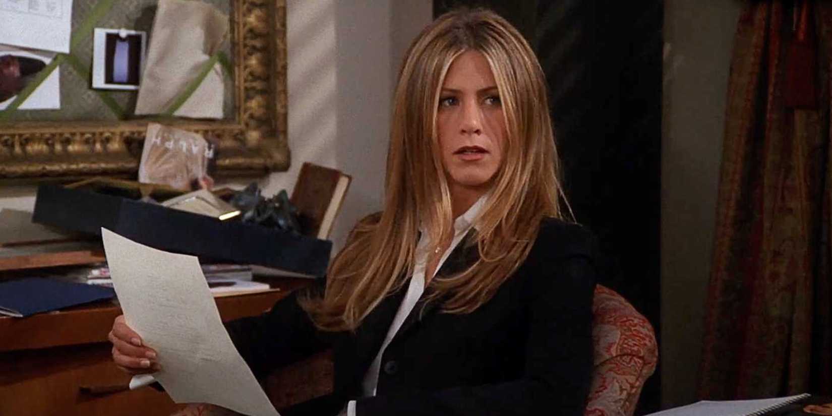 Rachel em seu escritório em Friends
