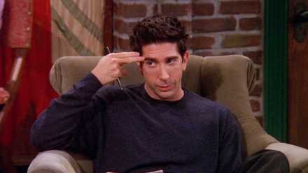 Ross sitting in Central Perk in Friends