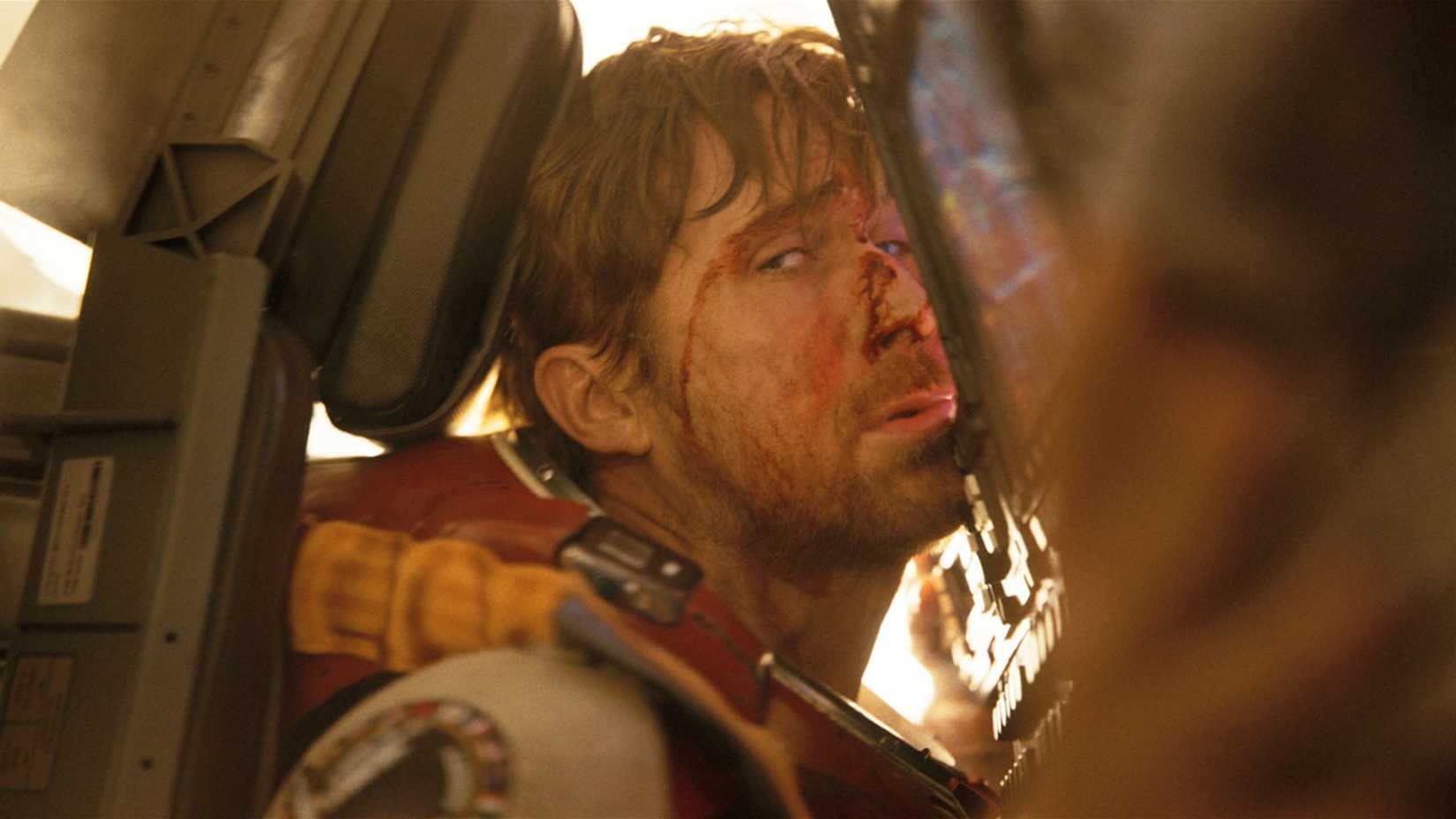 ryan gosling hitting his face against the controls in project hail mary
