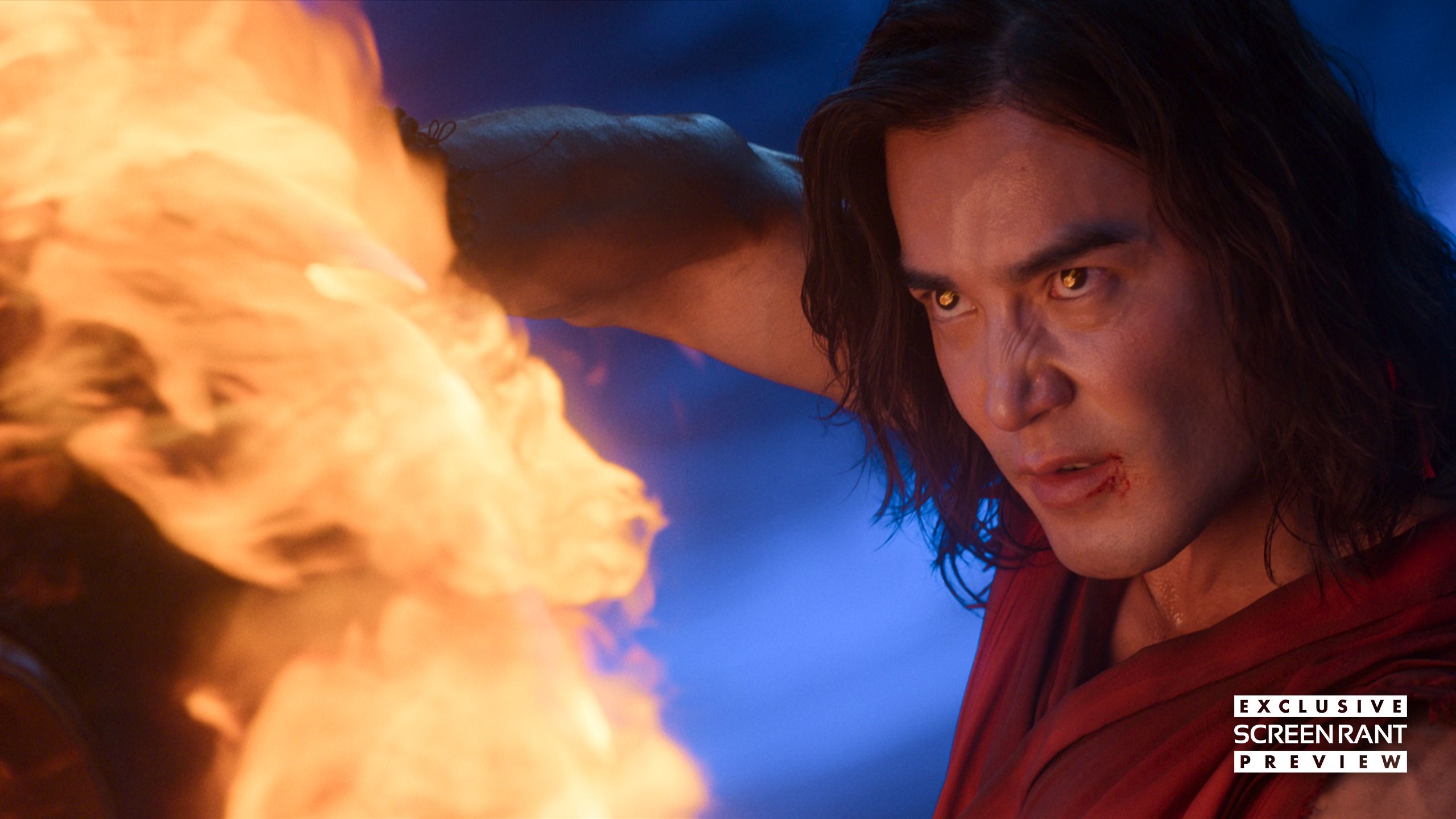 Ludi Lin como Liu Kang em Mortal Kombat II