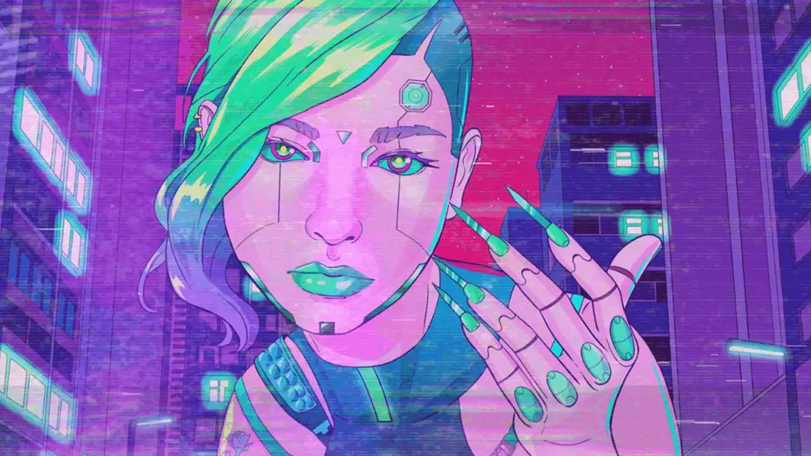 Artwork featuring a character from Cyberpunk Legends: Into the Night