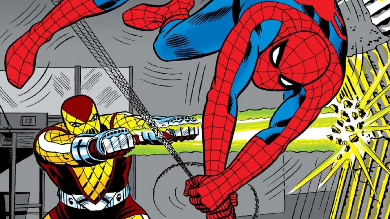 shocker versus spider-man comic art