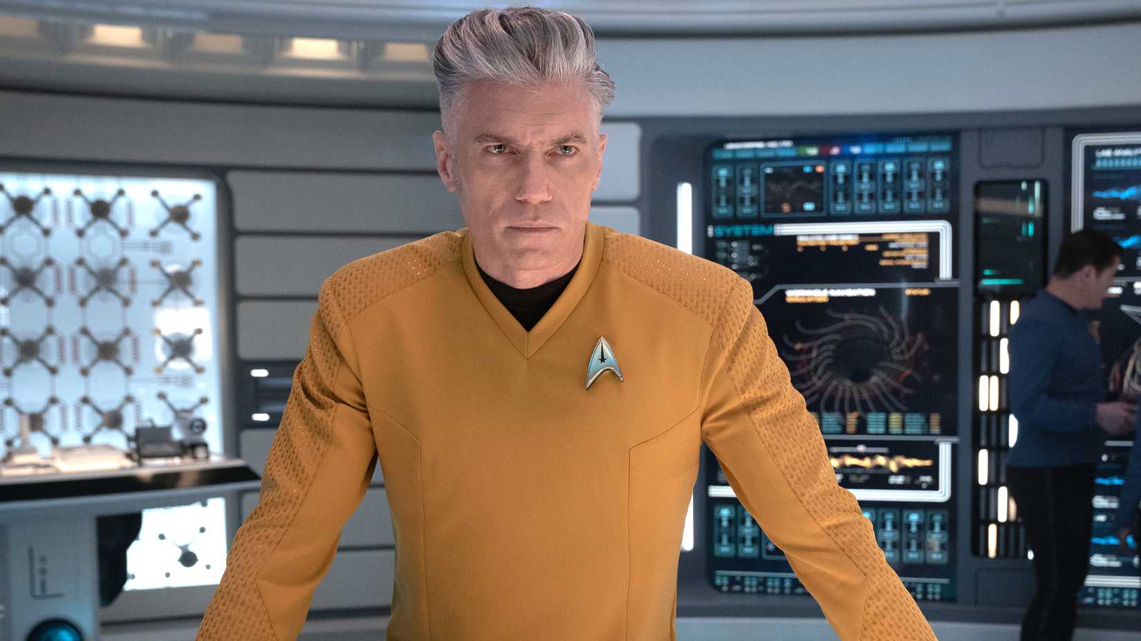 Captain Pike looking serious