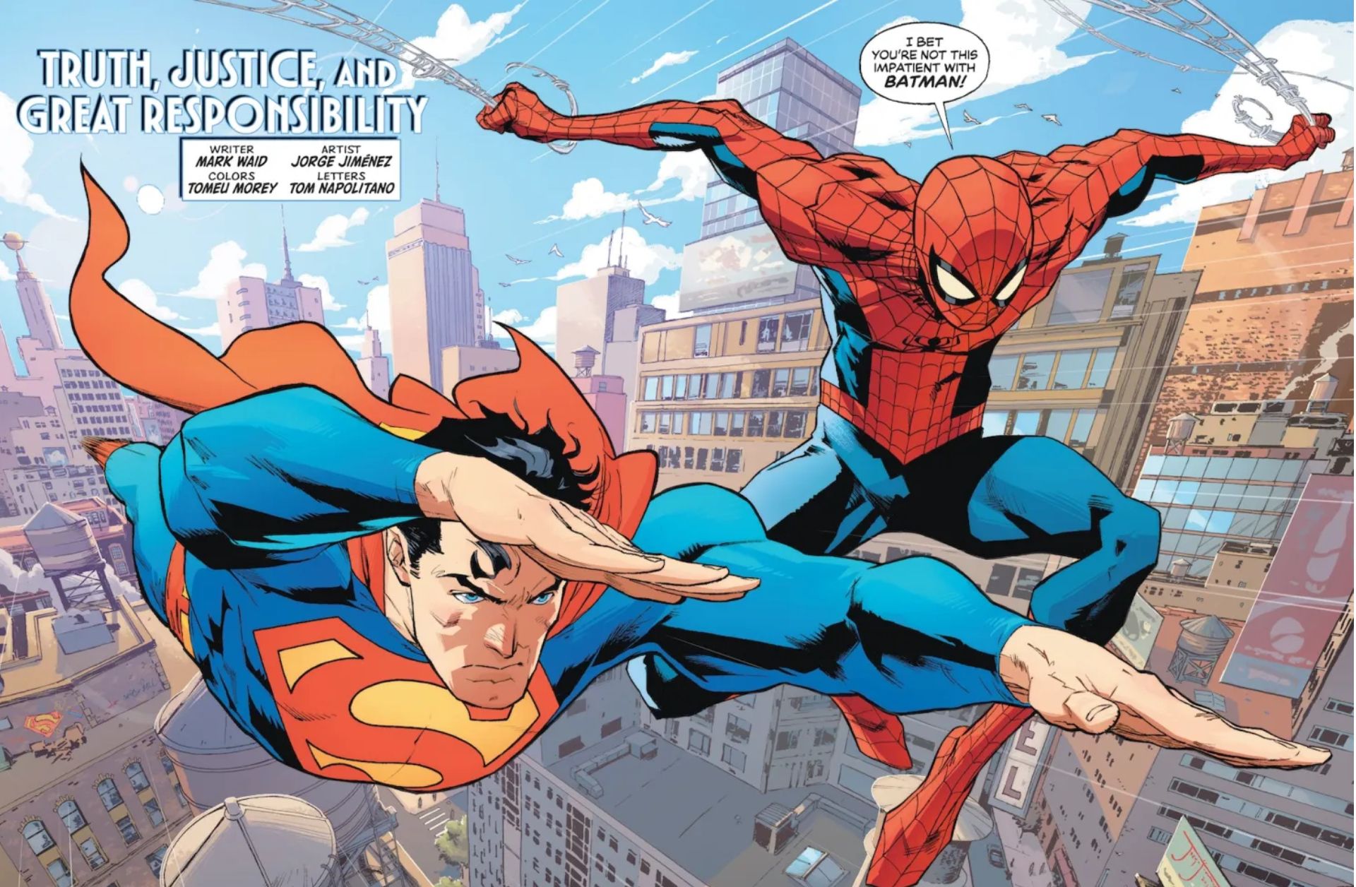 Red & Blue: DC & Marvel's New Superman/Spider-Man Crossover Is A