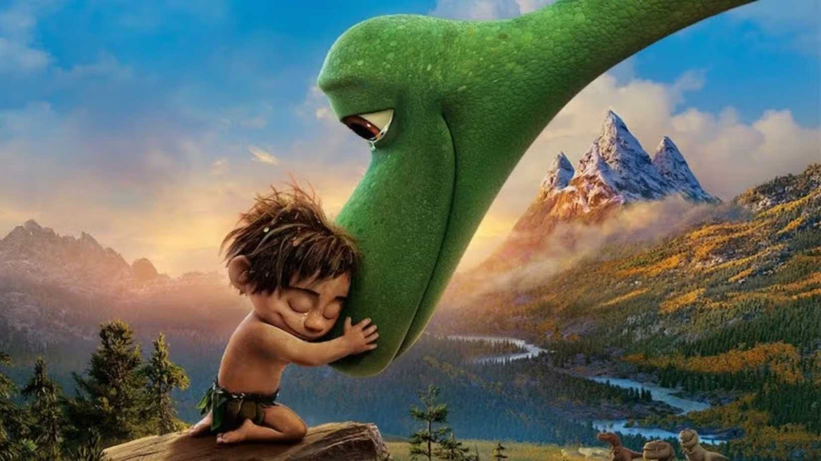 Spot hugging Arlo in The Good Dinosaur