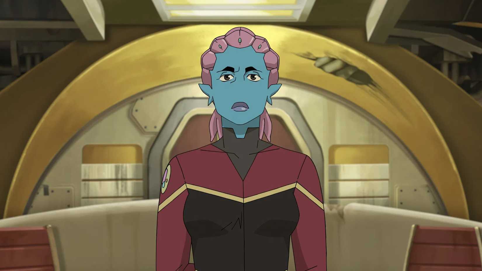 Telia em uma nave em Invincible.