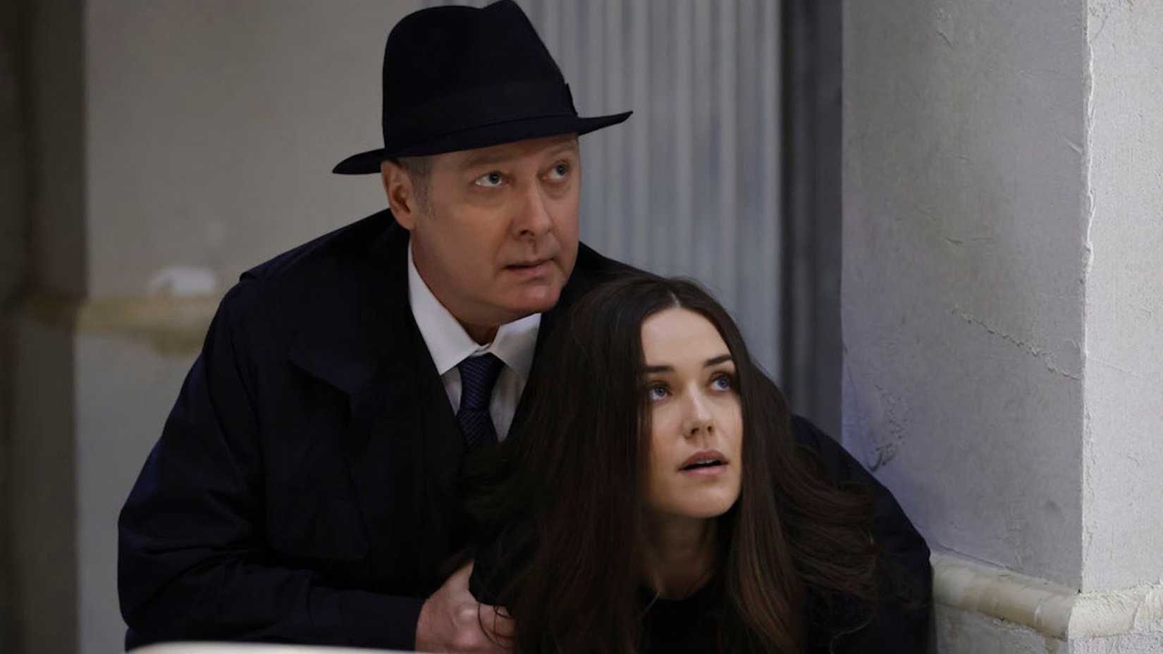Megan Boone as Liz Keen and James Spader as Raymond Reddington in The Blacklist.