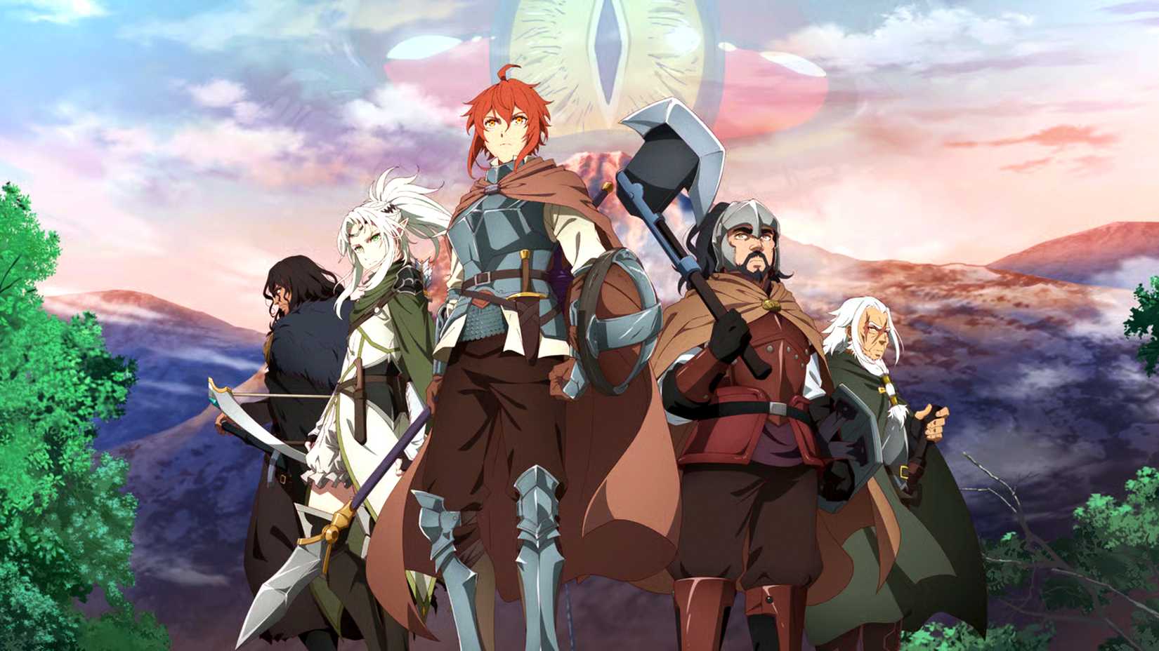 The Faraway Paladin's main characters pose together