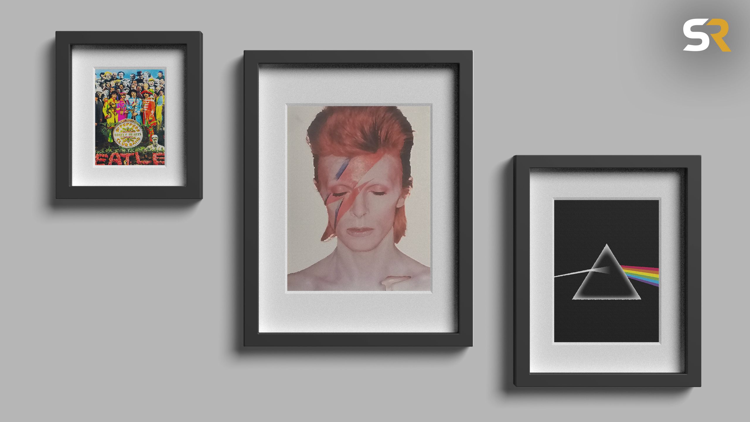 A collage of the greatest classic rock album covers featuring Sgt. Pepper, Aladdin Sane, and Brothers and Sisters.