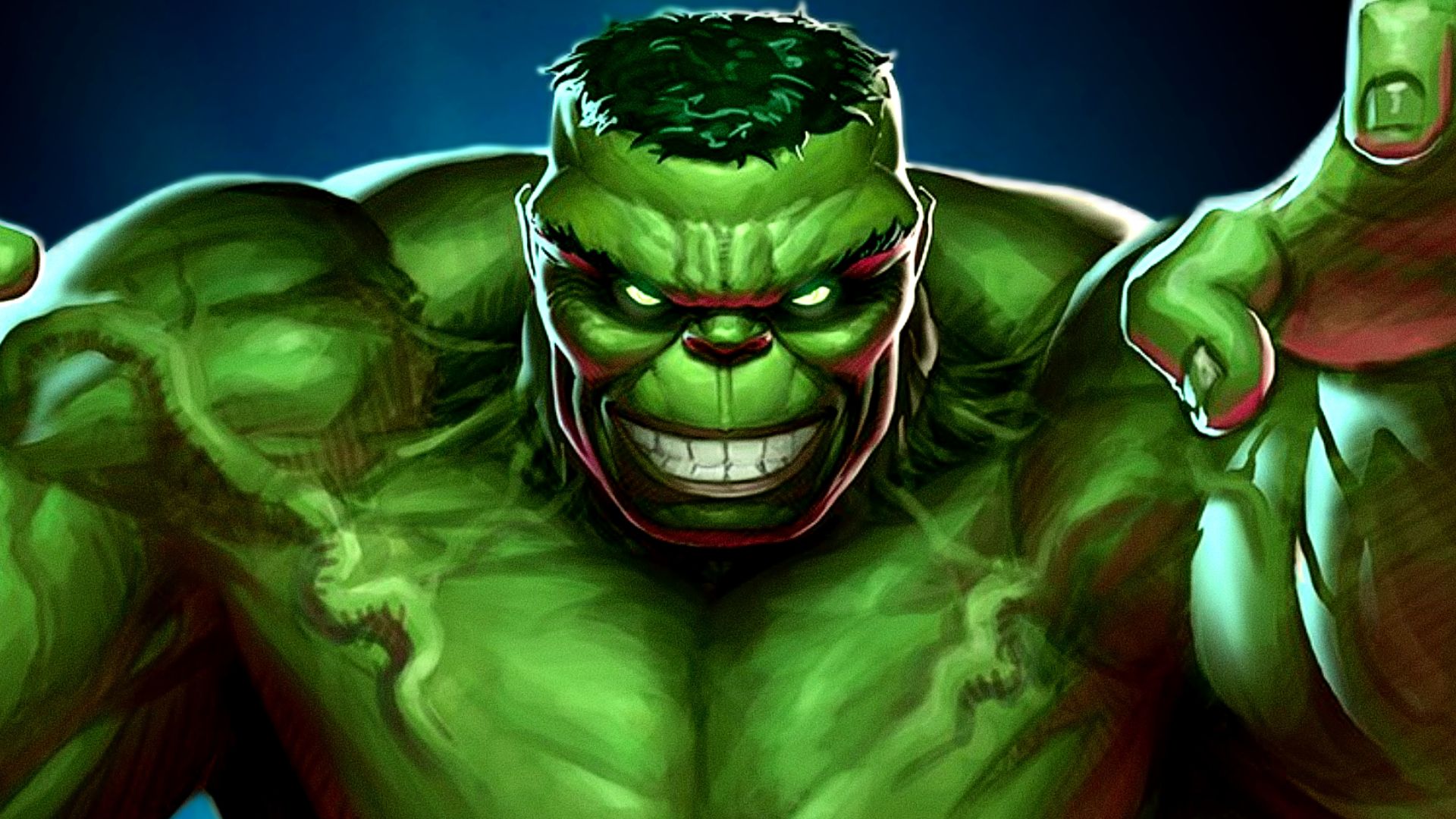 The Immortal Hulk smiles in Marvel's Puzzle Quest art