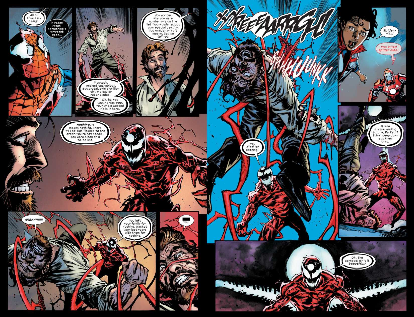 The Maker Becomes Carnage and Kills Spider-Man in Ultimate Endgame #3-1