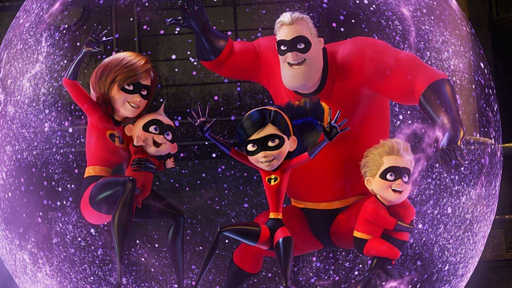 10 Highest Grossing Animated Movies Of All Time At The U.S. Box Office 7 Elastigirl, Jack Jack, Violet, Mr. Incredible, and Dash in Incredibles 2