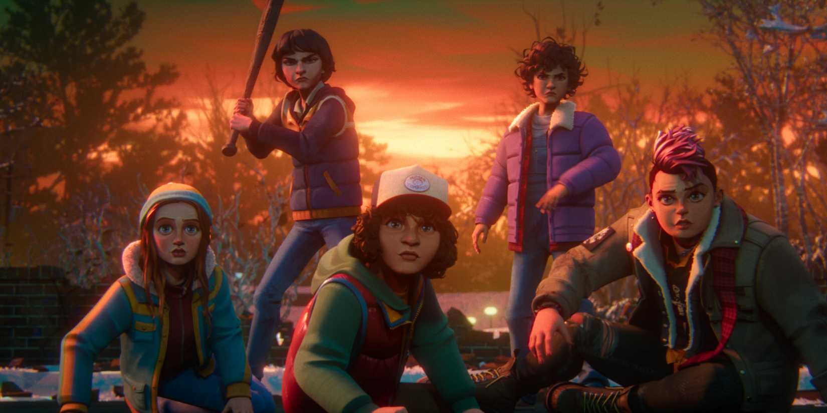 The party assembled in Stranger Things Tales from '85