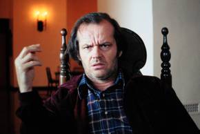 Jack Torrance looks upset in The Shining