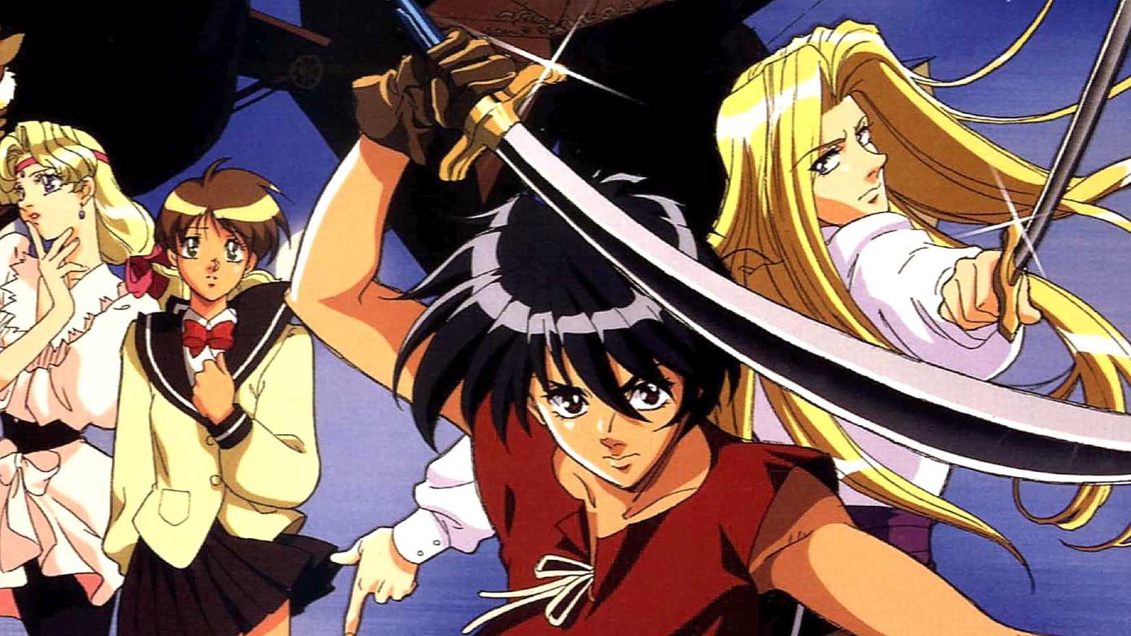 The Vision of Escaflowne's main cast wields swords