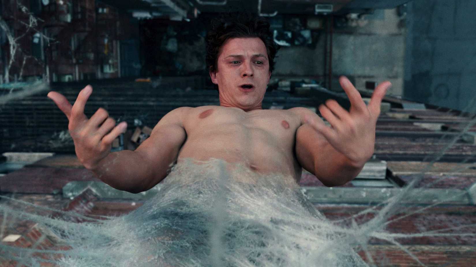 Brand New Day Paves The Way For A Dream Showdown The Comics Never Gave Us 1 Tom Holland as Peter Parker freaking out while hanging in the air webbed in Spider-Man Brand New Day