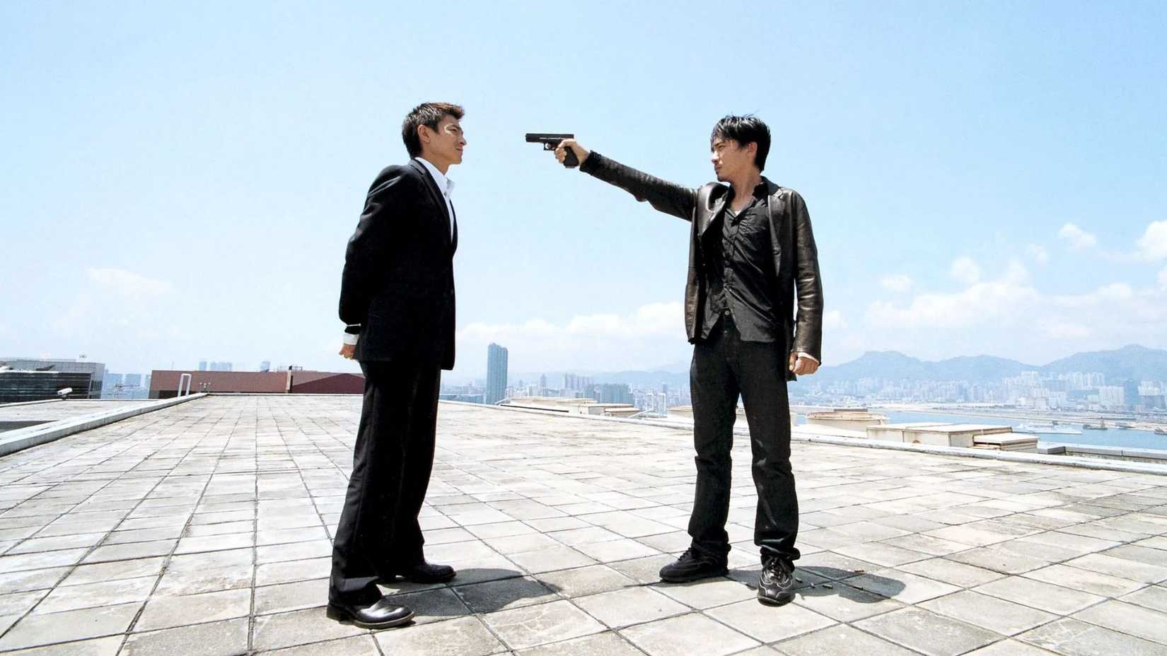 Tony Leung e Andy Lau em Infernal Affairs