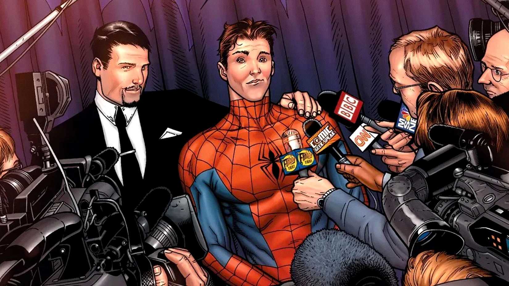 Tony Stark supports Peter Parker after he reveals Spider-Man's secret identity in Marvel's Civil War