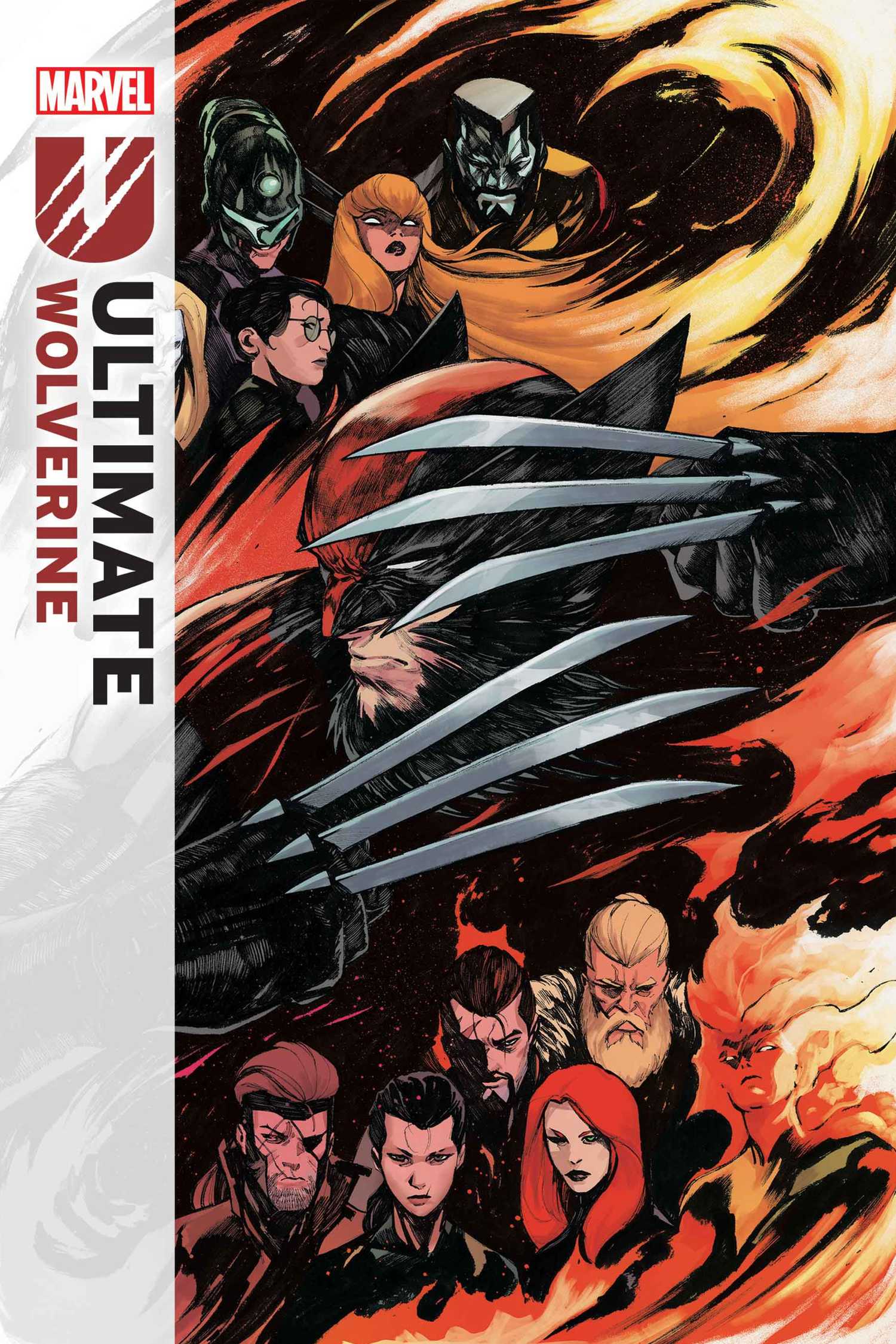 Ultimate Wolverine 16 cover art, showing the series main characters