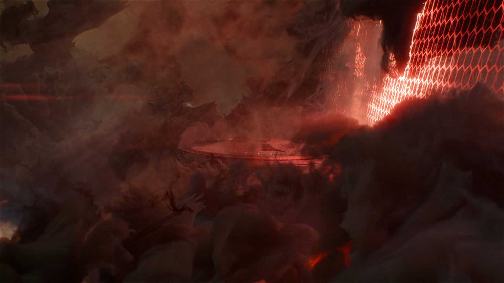 USS Athena atrás da parede Omega-47