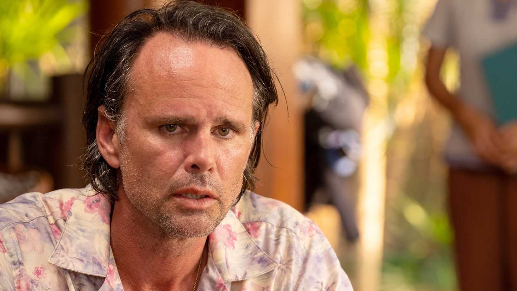 walton goggins looks worried in the white lotus