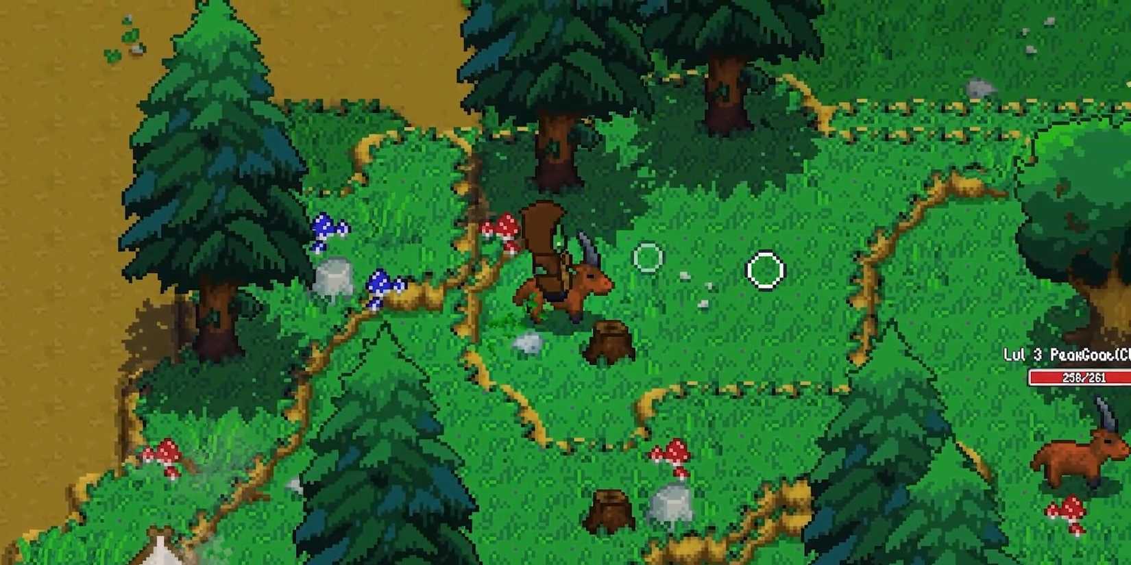 Gameplay shows a character riding a goat in Wildaria.