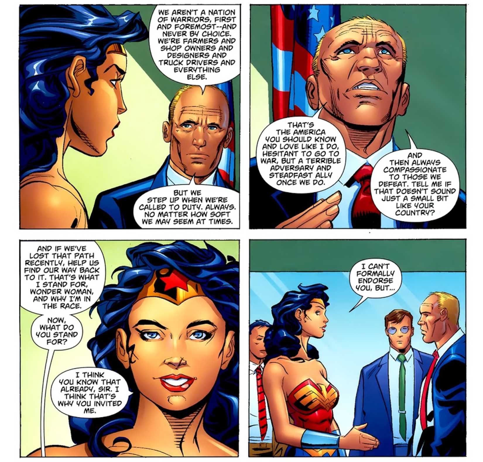 Are Superman, Batman and Wonder Woman Democrat or Republican? DC's Official Answer 16 wonder woman backing a political candidate 2