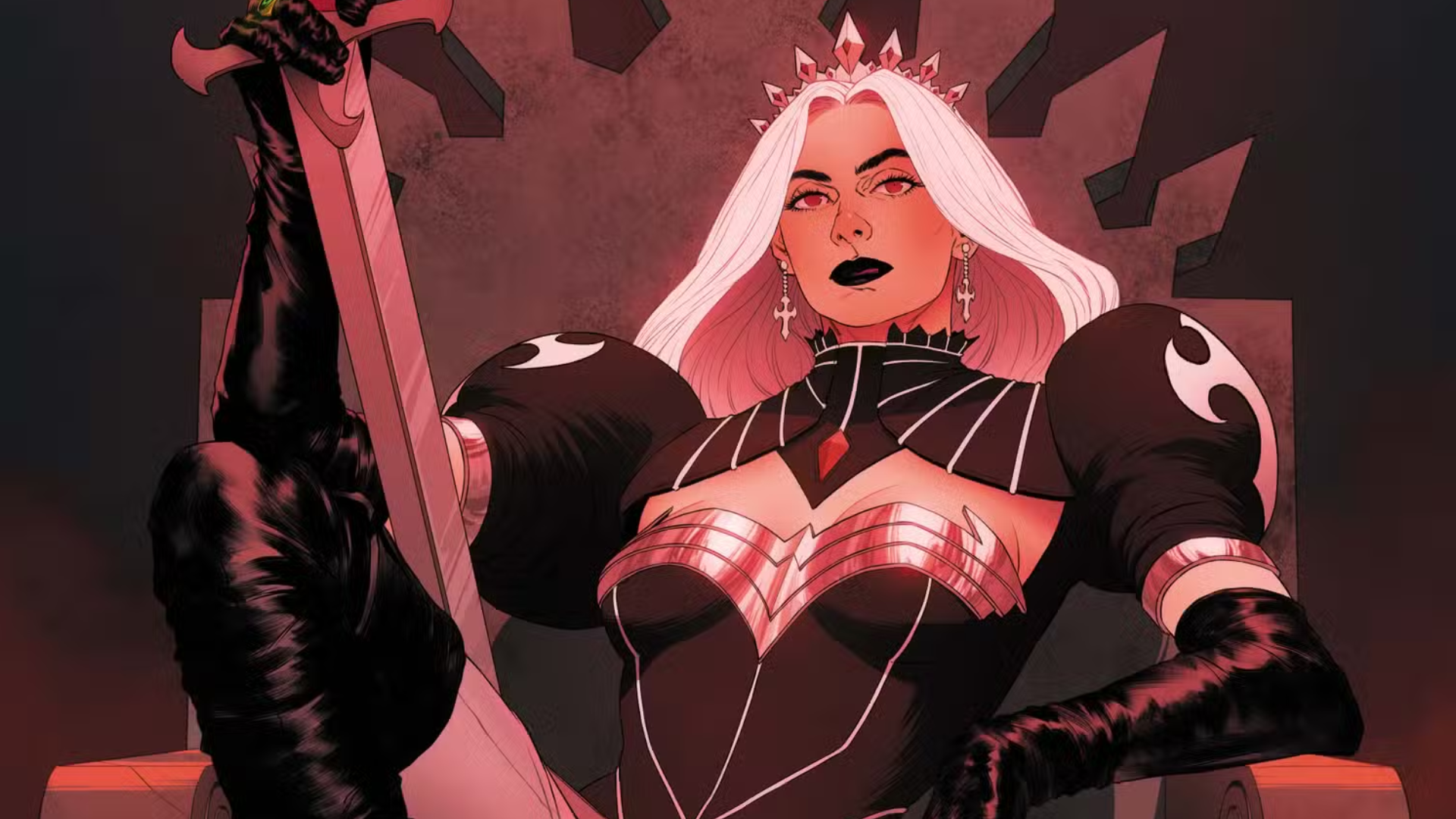 Matriarch poses with a sword in DC Comics art