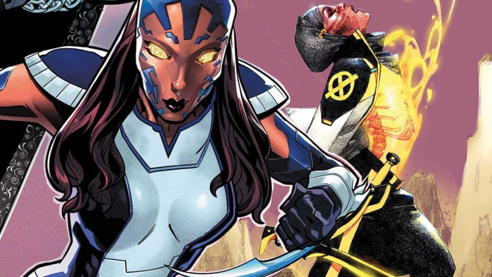 x-men characters Weaponless Zsen and Khora of the Burning Heart