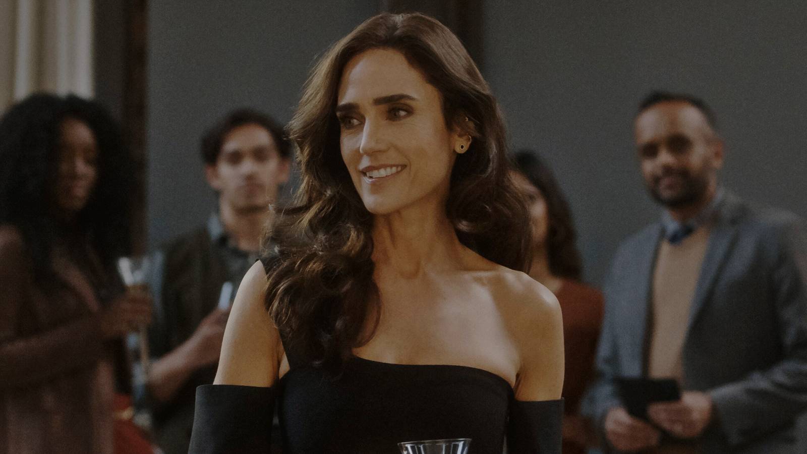 Jennifer Connelly as Daniella, smiling in part in Apple TV’s Dark Matter season 1