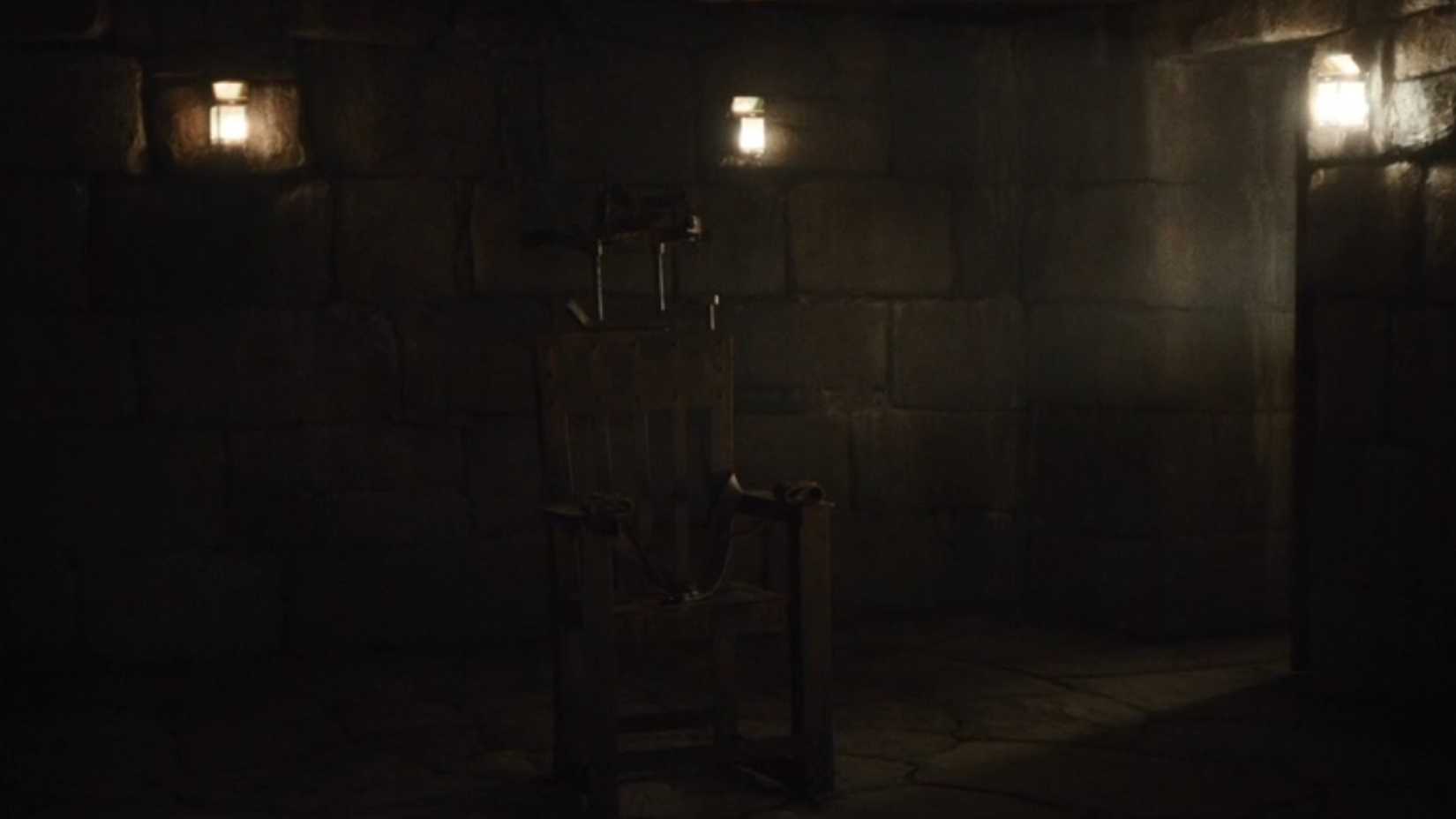 a chair with leather straps in widow s bay