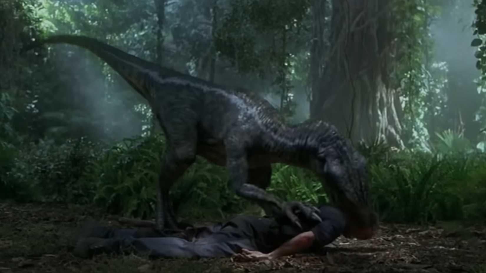 10 Most Shocking Deaths In All 7 Jurassic Park Movies, Ranked 5 A velociraptor eating Udesky on the ground in Jurassic Park 3