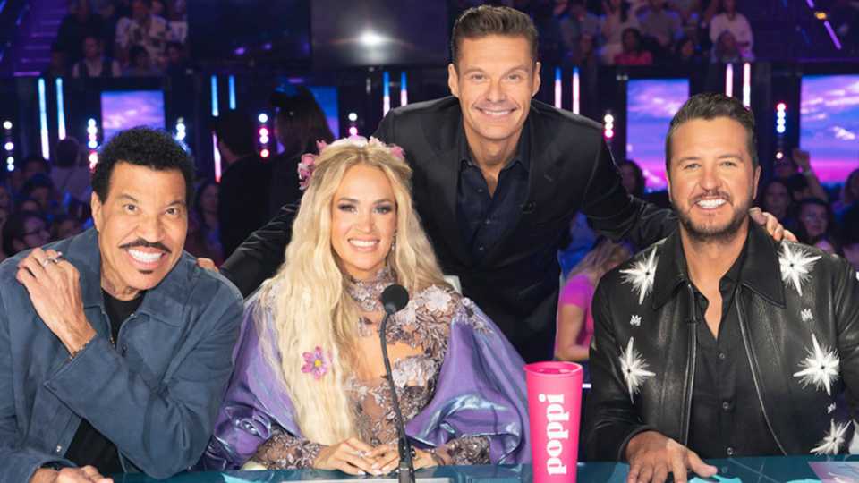 American Idol Season 23 Host Ryan Seacrest & Judges Lionel Richie, Carrie Underwood, & Luke Bryan on Disney Night