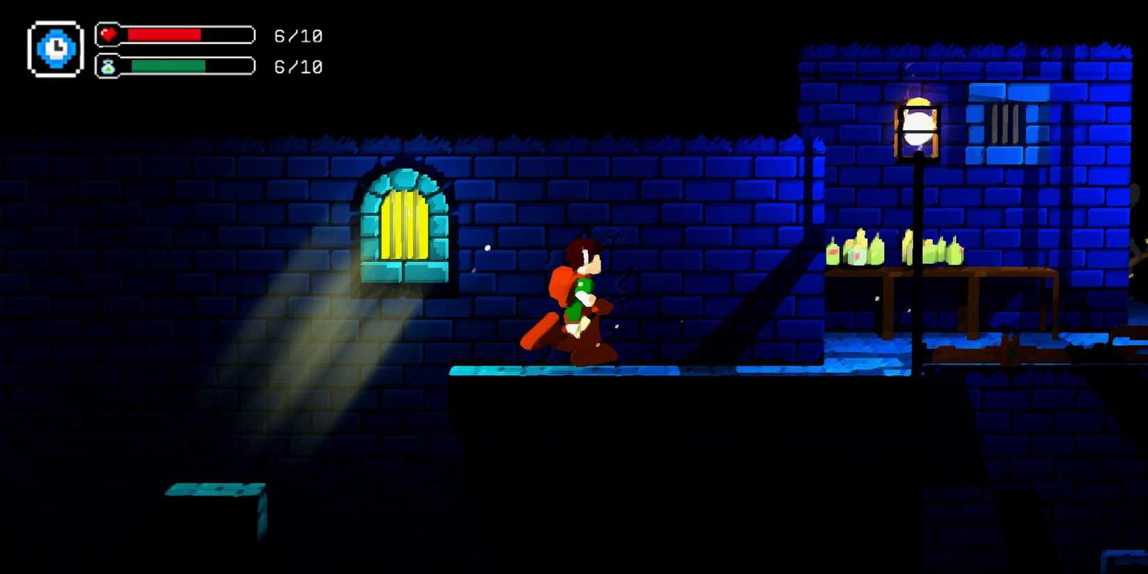 Antediluvial Yalroc Island screenshot of a player running through a dark hallway