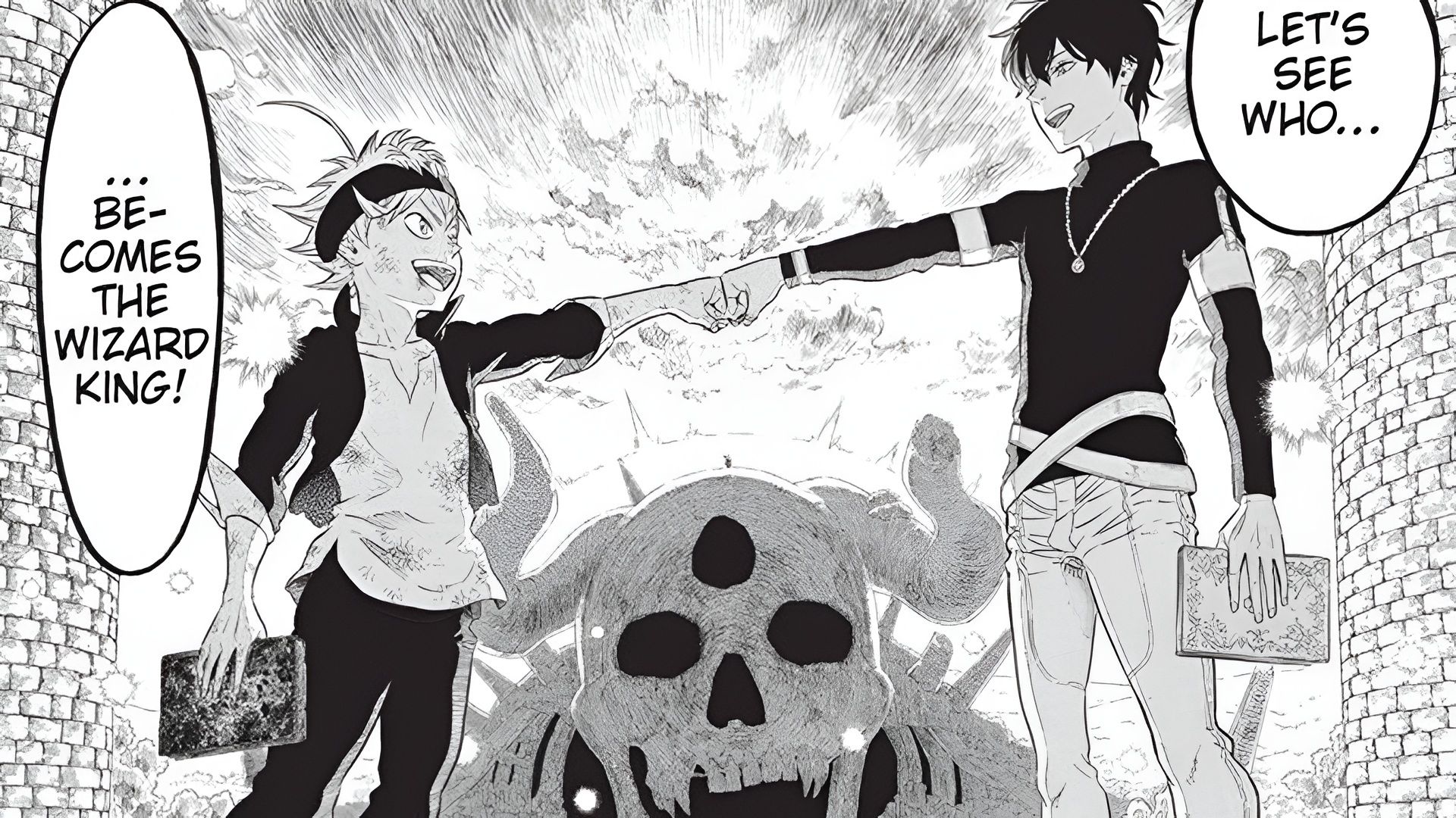 asta-and-yuno-in-a-panel-of-black-clover-chapter-1 Black Clover Ending: Who Becomes The Wizard King And More, Explained