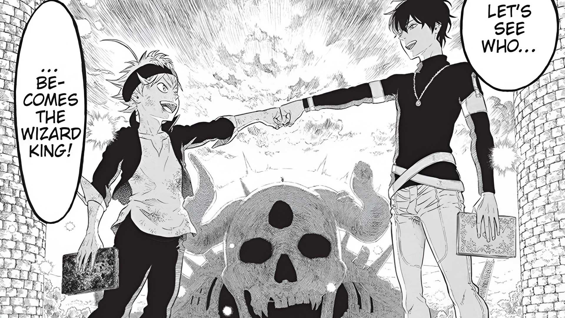 asta-and-yuno-in-a-panel-of-black-clover-chapter-1 Black Clover Ending: Who Becomes The Wizard King And More, Explained