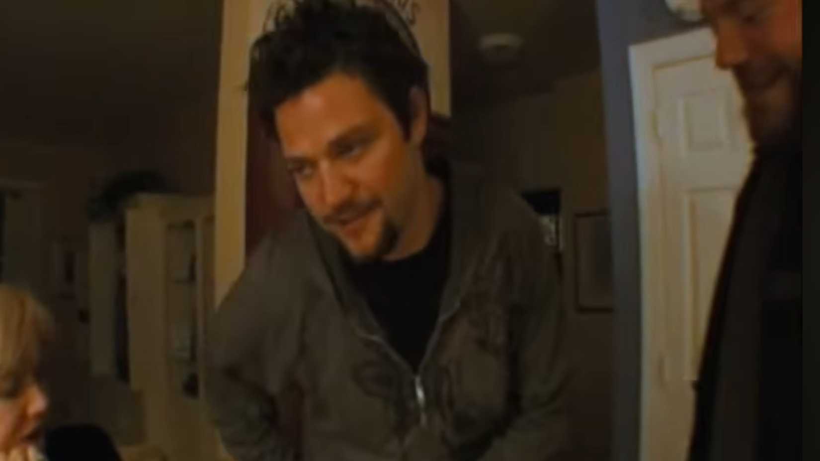 Bam about to show his parents his branding injury in Jackass Number Two
