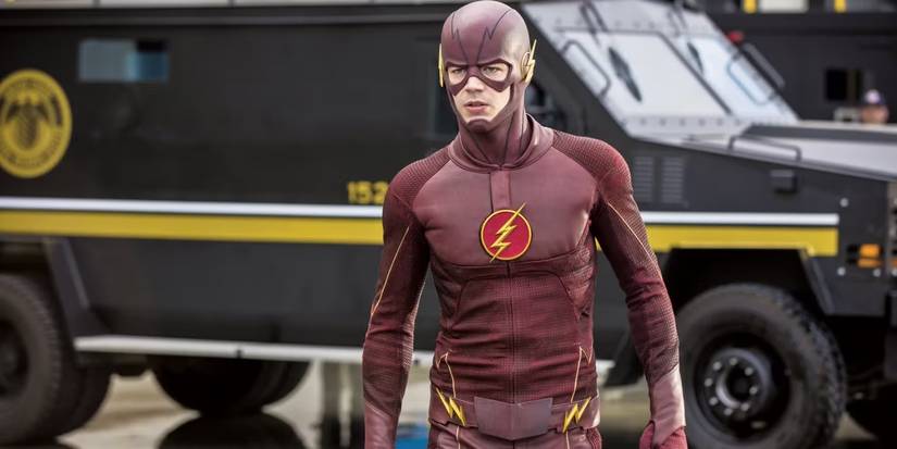 Barry Allen em seu primeiro traje de The Flash