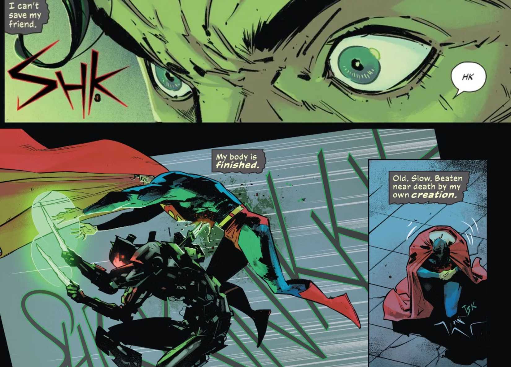 batman's failsafe robot takes down superman