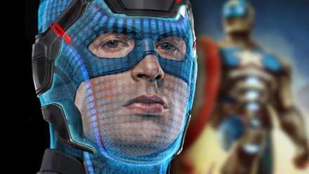 captain america mcu concept art and blurred civil warrior